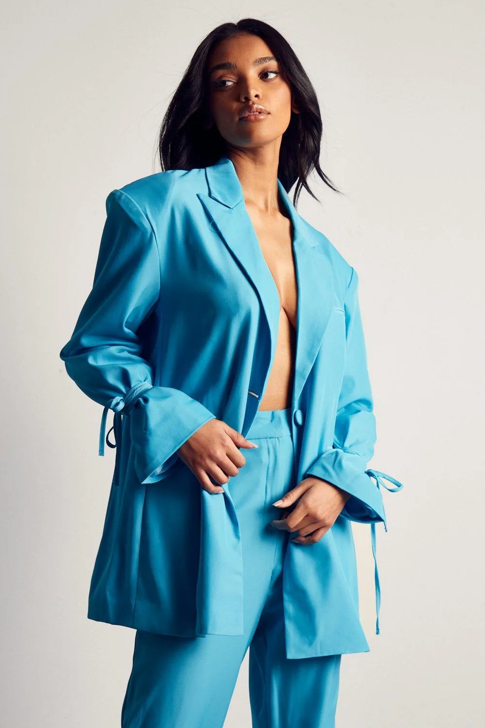 Jackets & Coats | Tailored Tie Cuff Oversized Blazer | MissPap