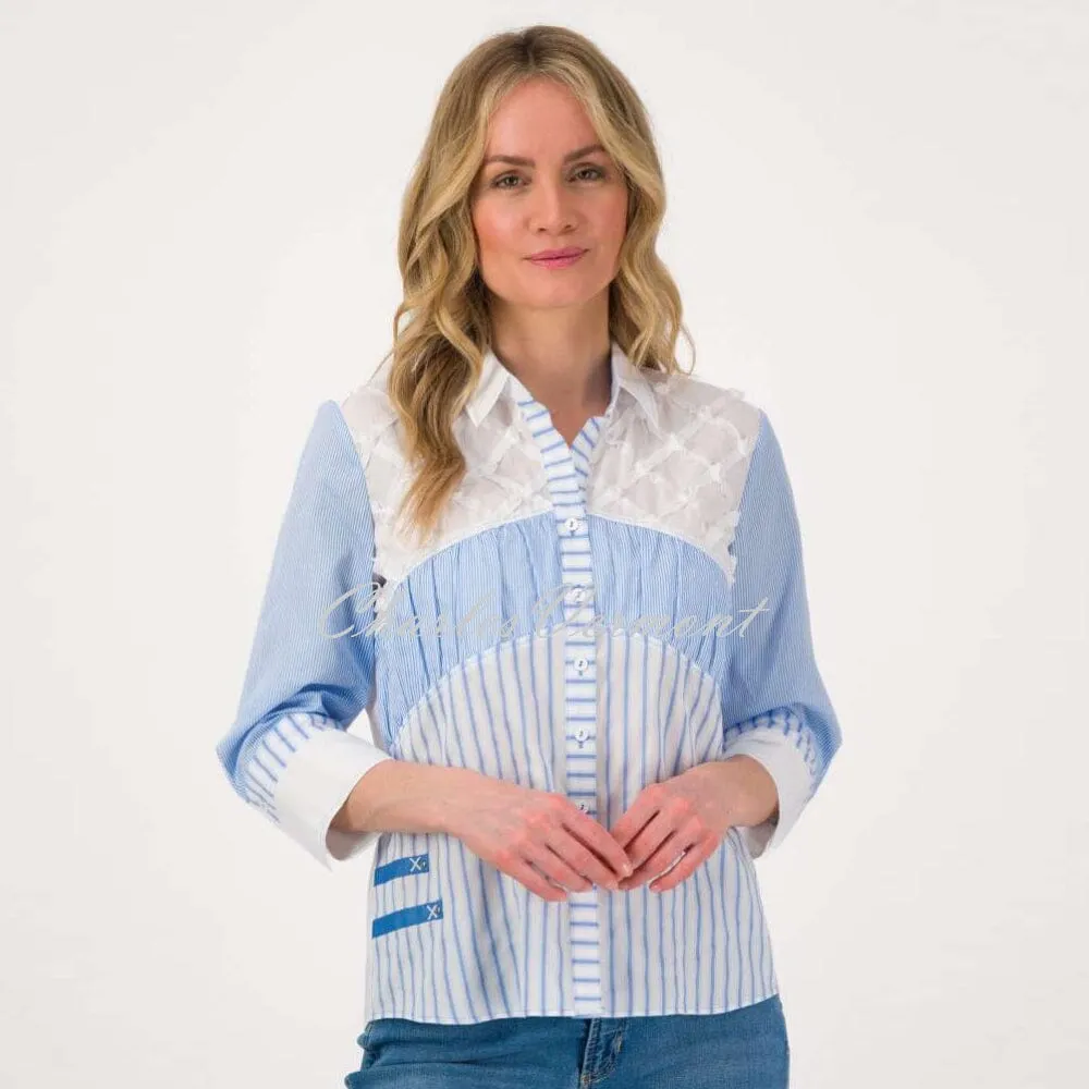 Just White Blouse - Style J2937 (Pale Blue / White)