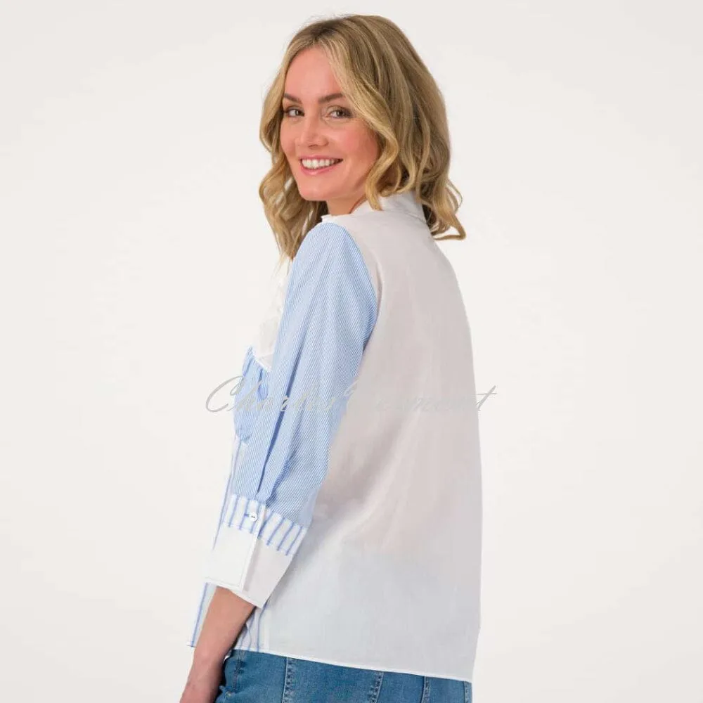 Just White Blouse - Style J2937 (Pale Blue / White)