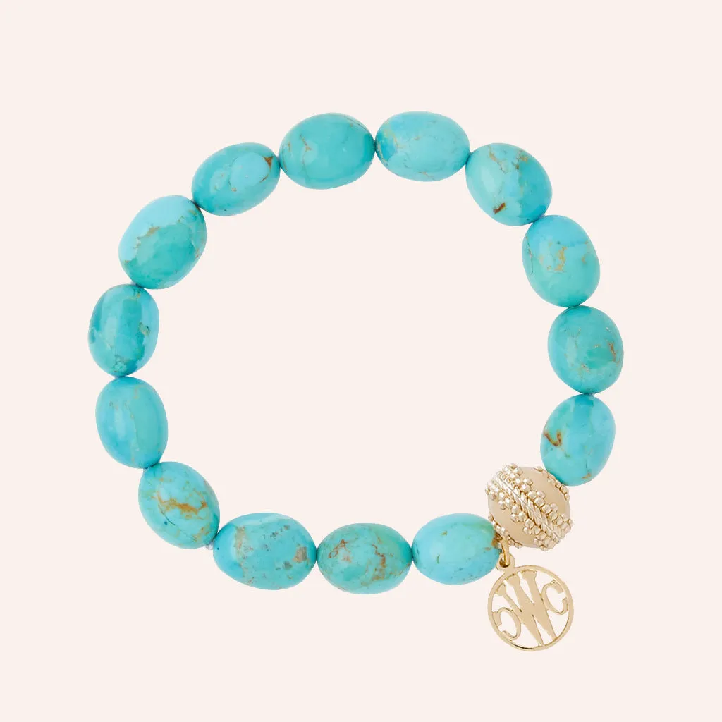 Kingman Turquoise Nugget Stretch Bracelet