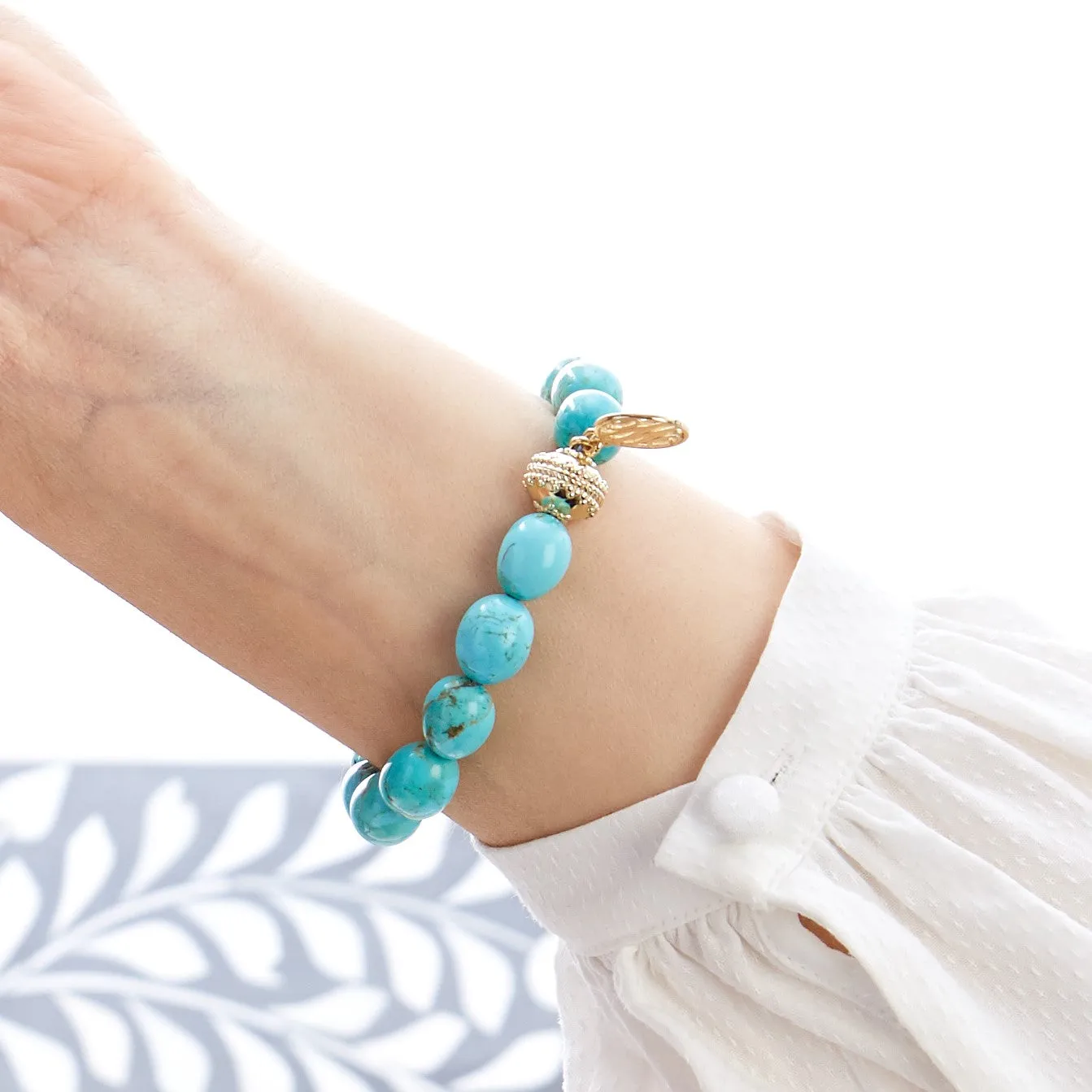 Kingman Turquoise Nugget Stretch Bracelet