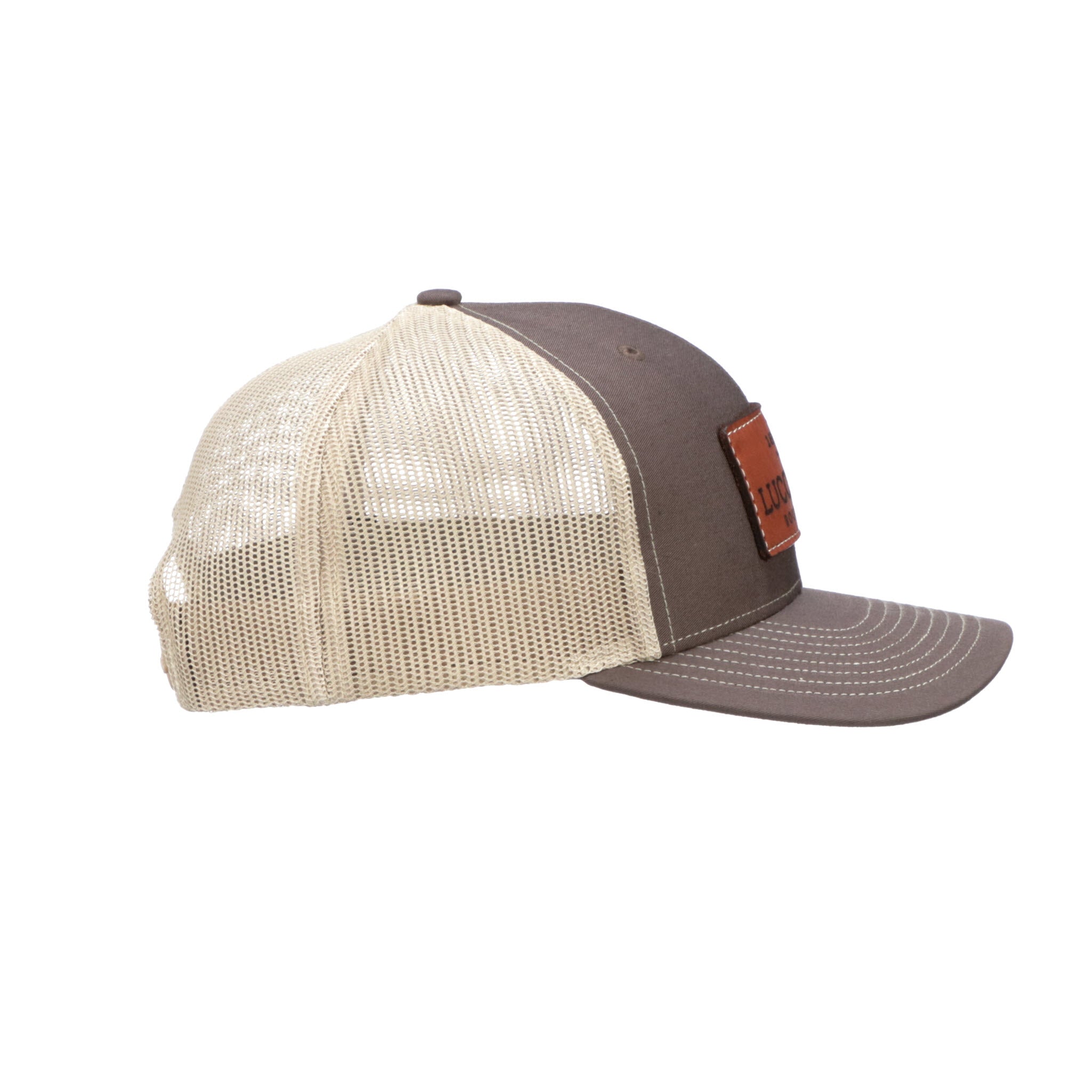 Leather Patch Cap :: Brown + Khaki