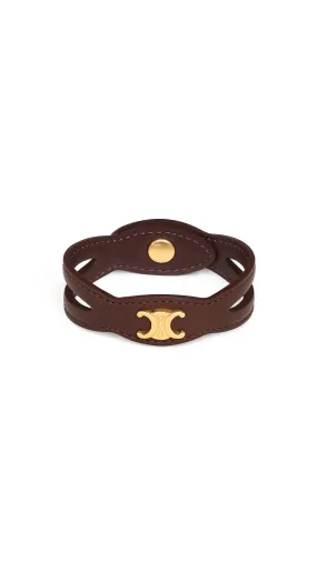 Les Cuirs Celine Bracelet in Calfskin - Brass/Gold