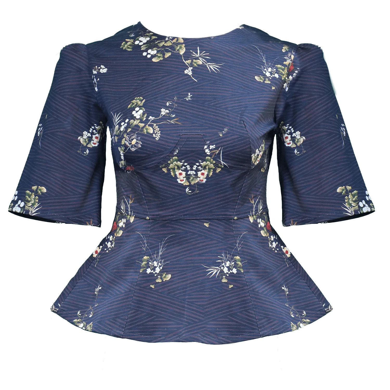 Lisa Top / Plum Floral Cotton