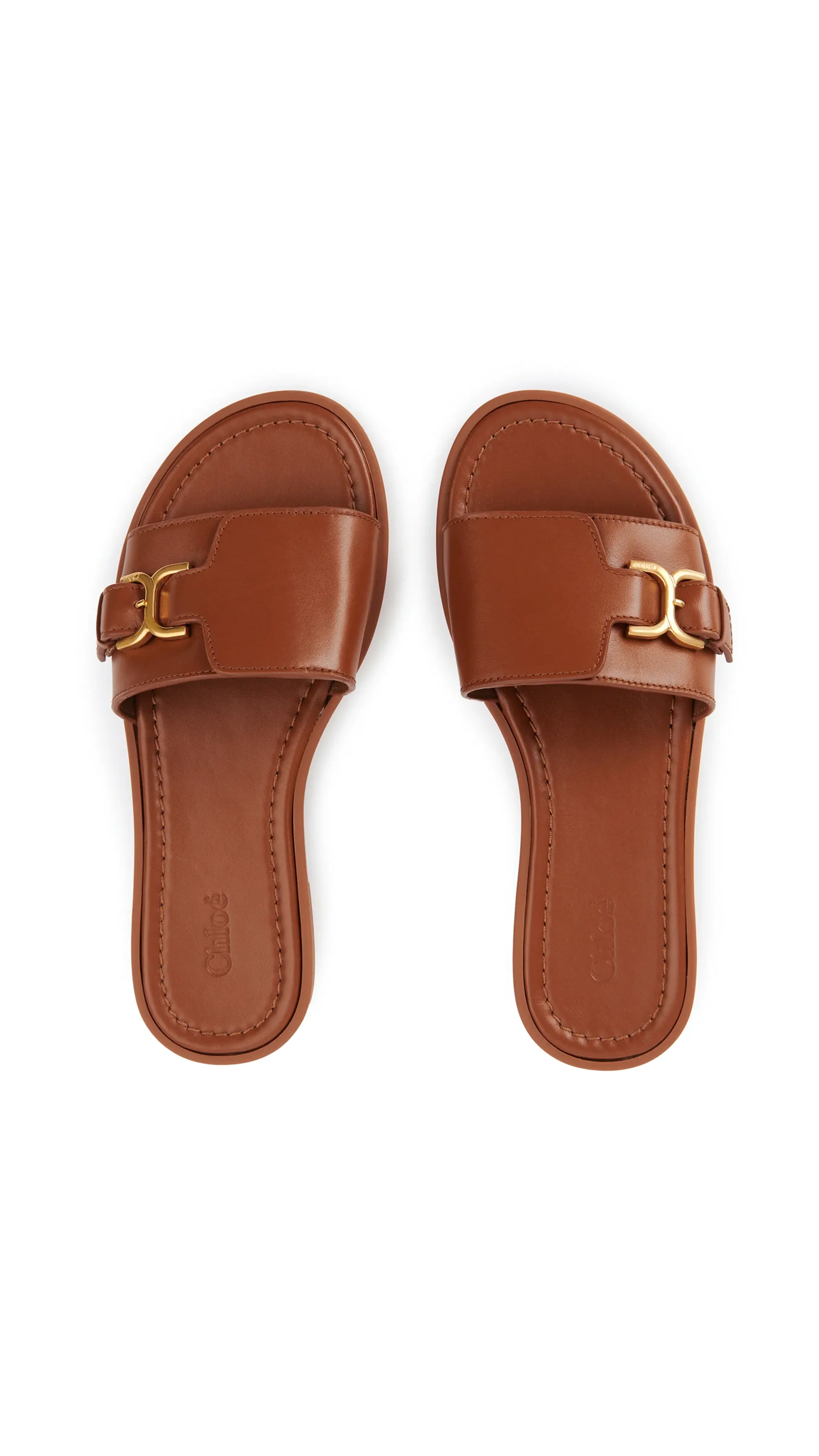 Marcie Calfskin Slide - Caramel