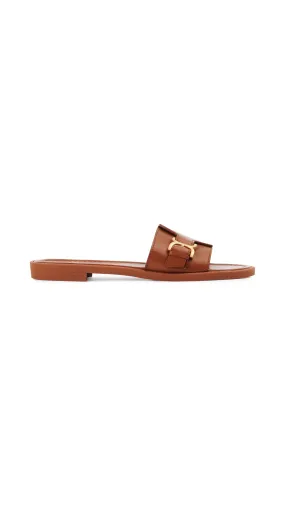 Marcie Calfskin Slide - Caramel