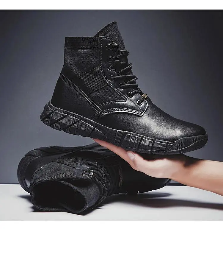 Men Leather Casual Military Winter Shoes