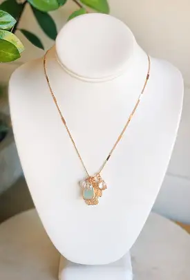 Mia Charm Necklace in Turquoise