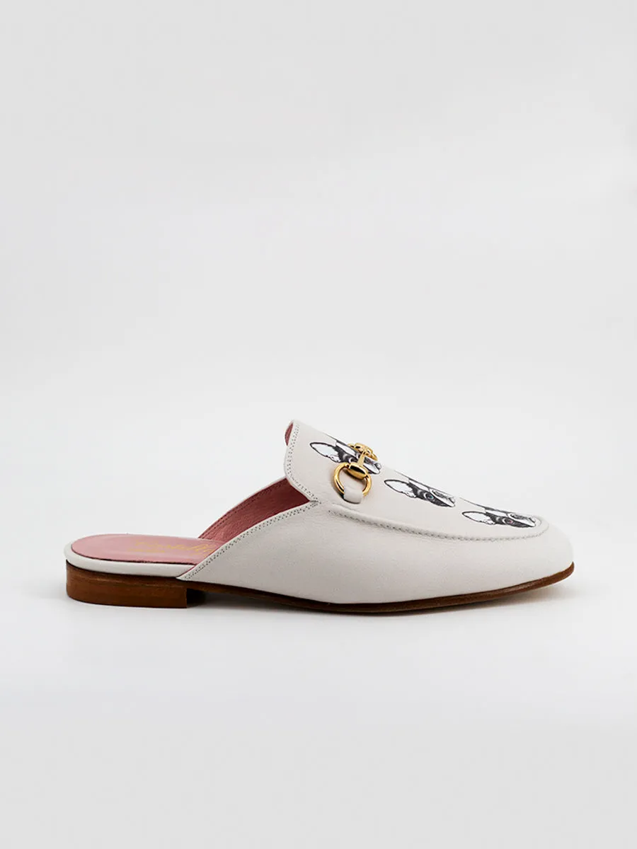 Mules Venecia Bulldog piel color crema