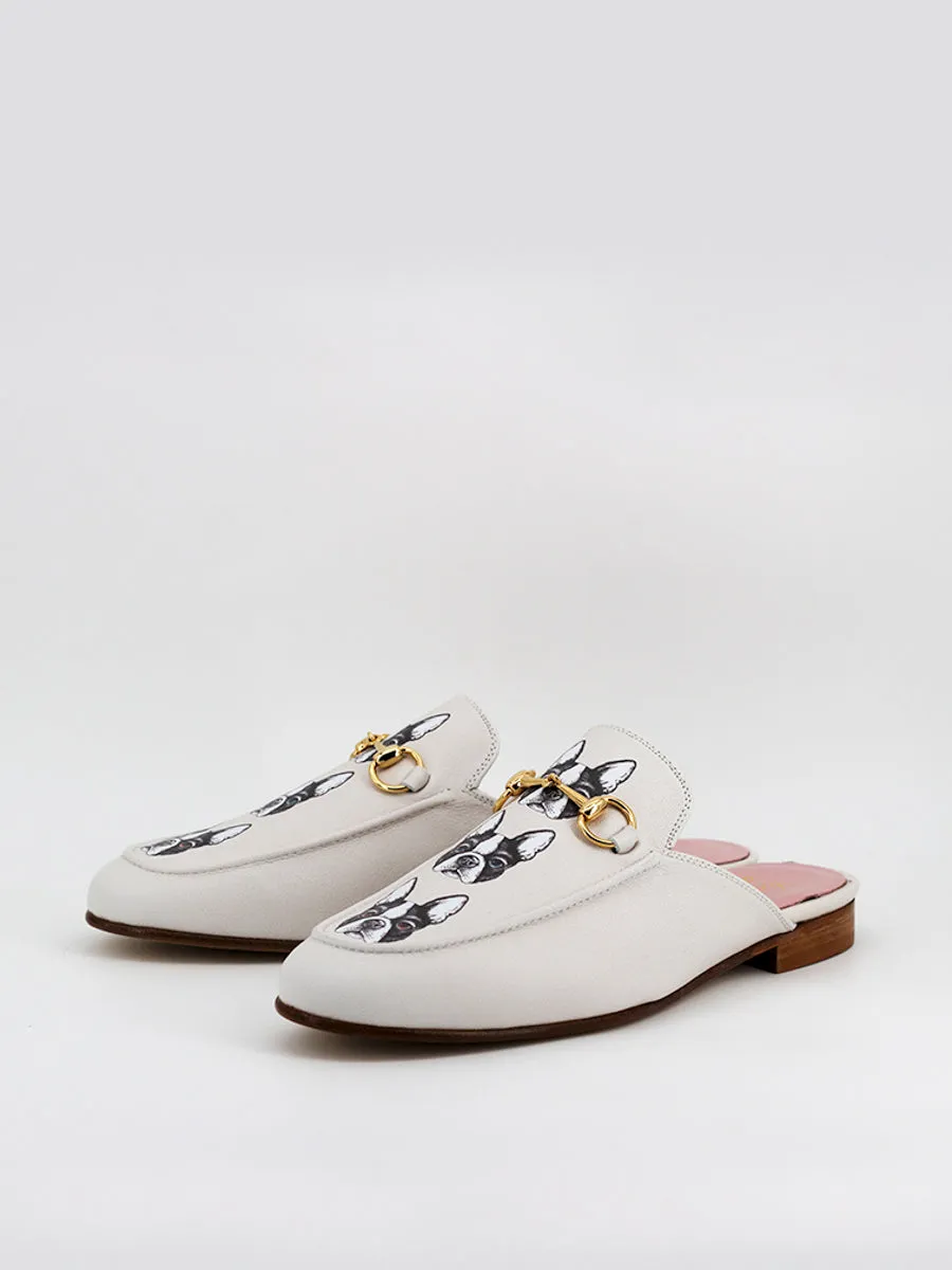 Mules Venecia Bulldog piel color crema