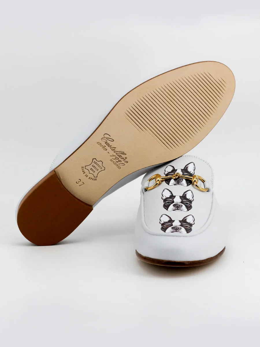 Mules Venecia Bulldog piel color crema