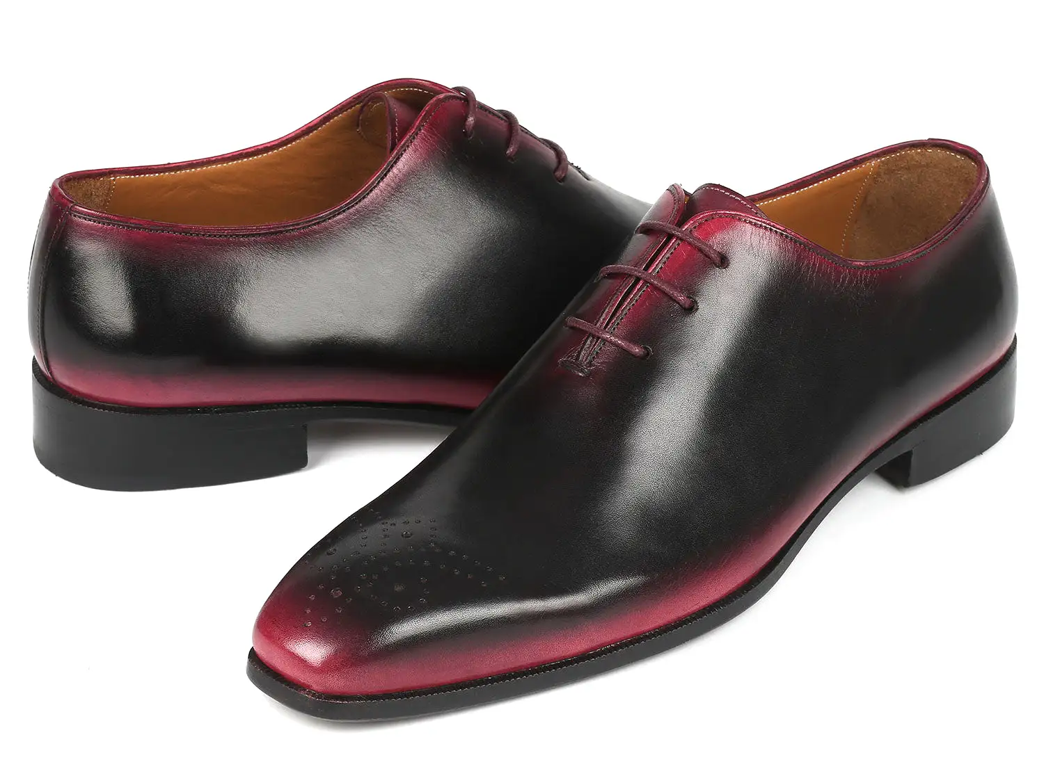 Paul Parkman Black & Red Men's Oxford Shoes - KR254-01-83