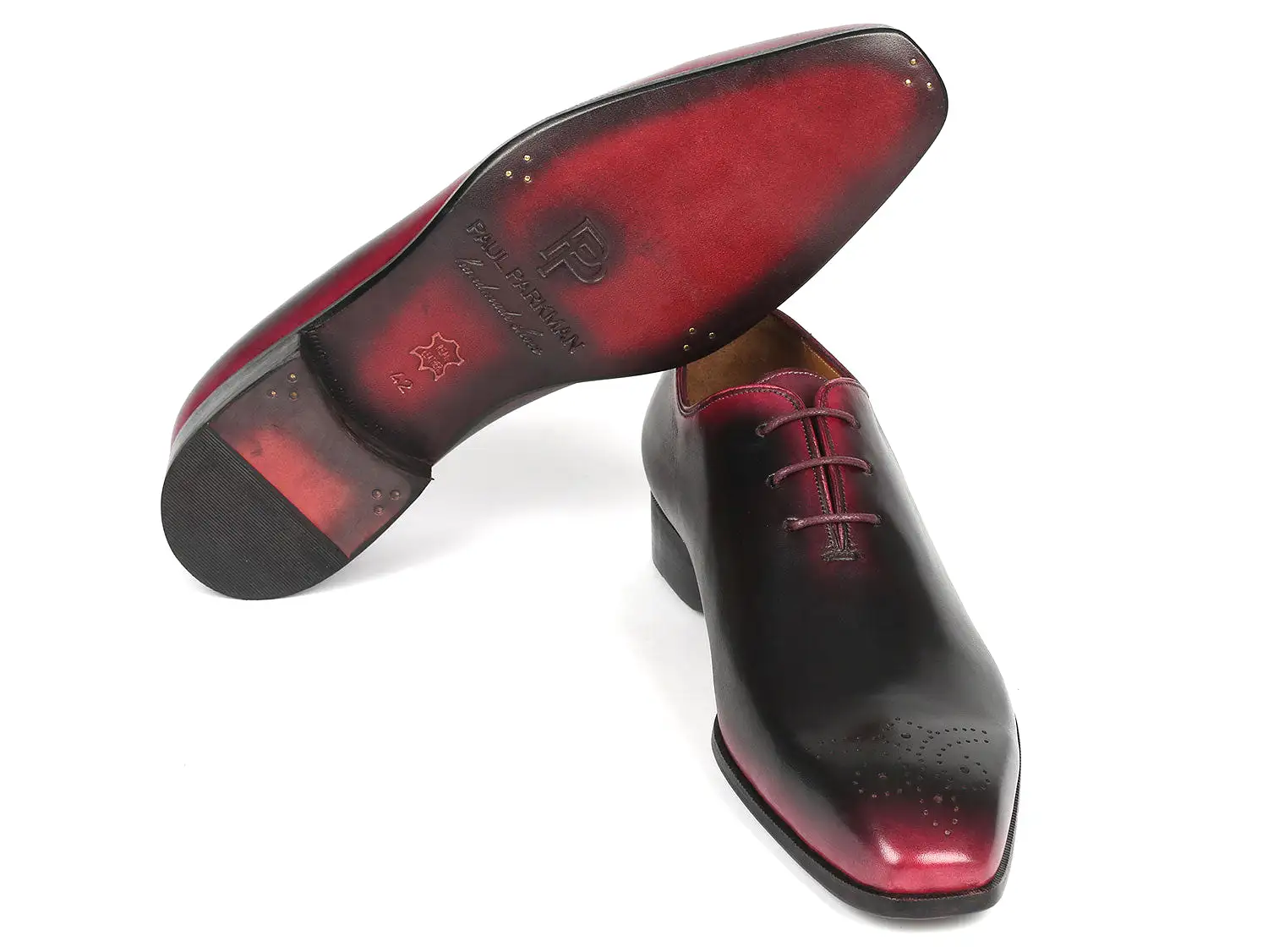 Paul Parkman Black & Red Men's Oxford Shoes - KR254-01-83