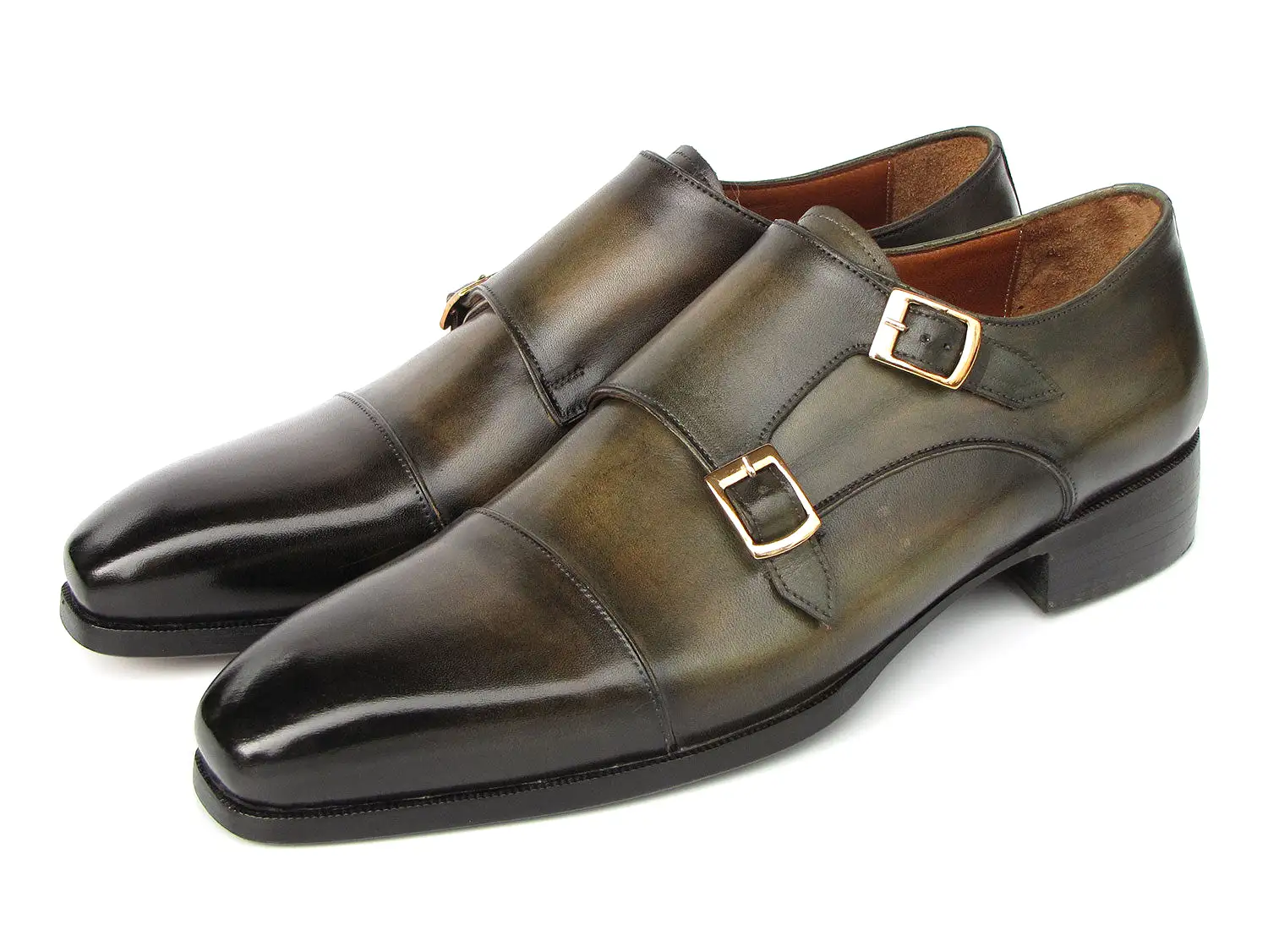 Paul Parkman Goodyear Welted Double Monkstrap Shoes Green 9468-GRN