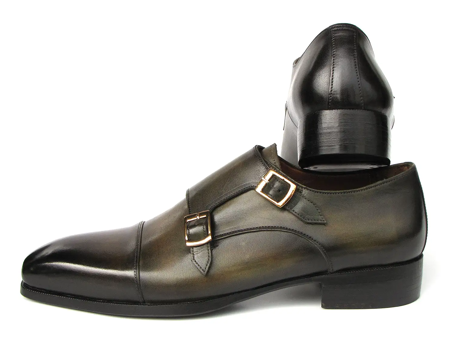 Paul Parkman Goodyear Welted Double Monkstrap Shoes Green 9468-GRN