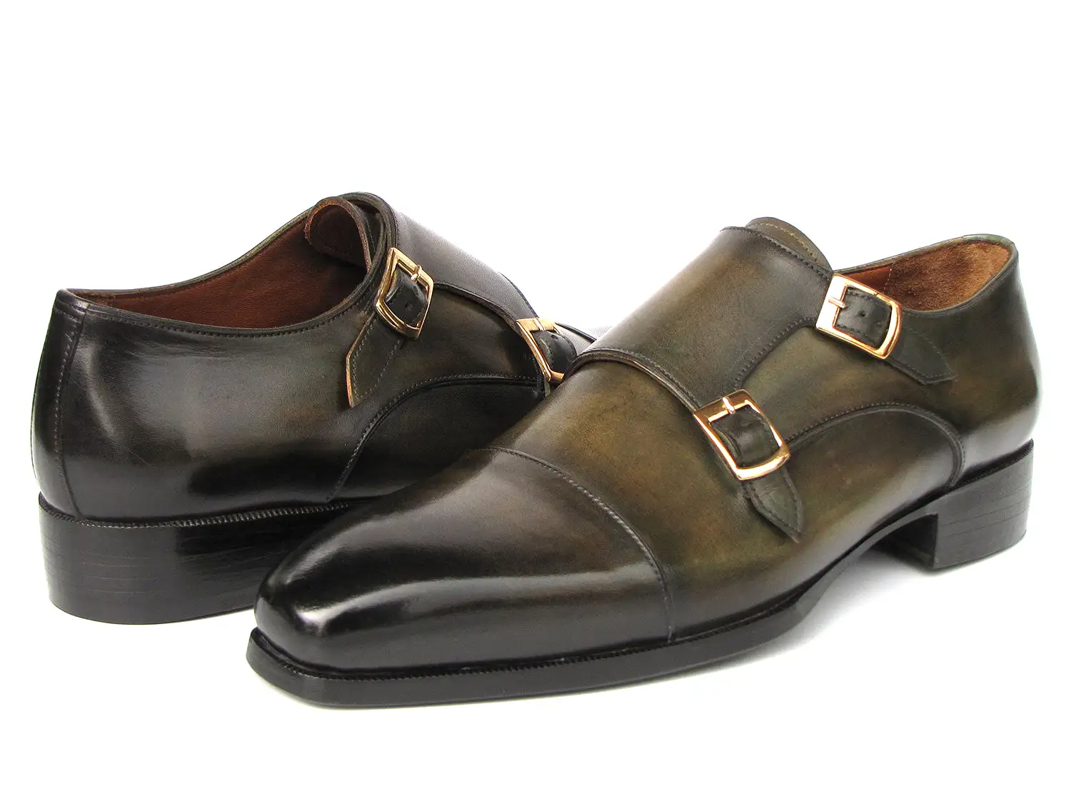 Paul Parkman Goodyear Welted Double Monkstrap Shoes Green 9468-GRN