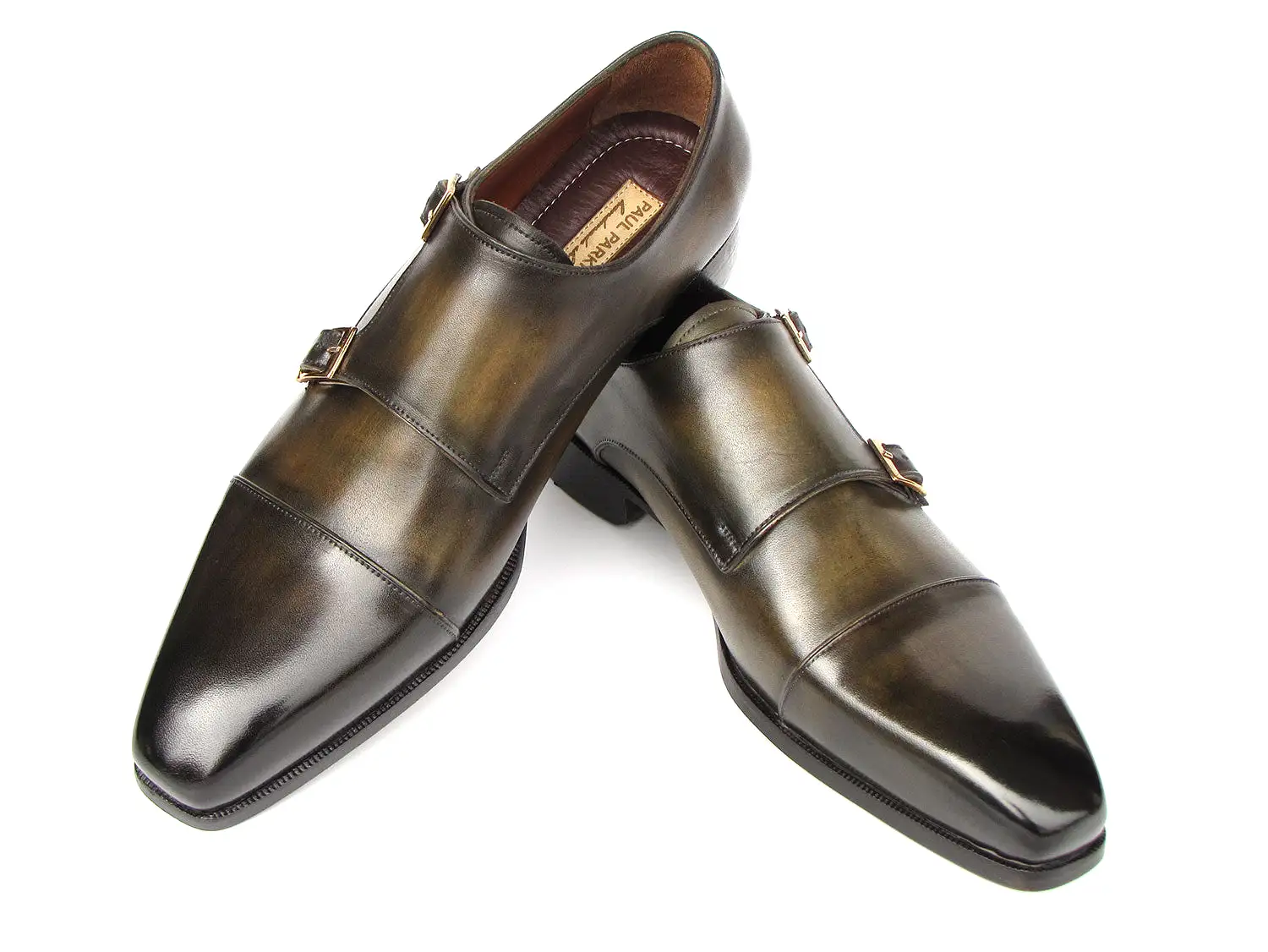 Paul Parkman Goodyear Welted Double Monkstrap Shoes Green 9468-GRN