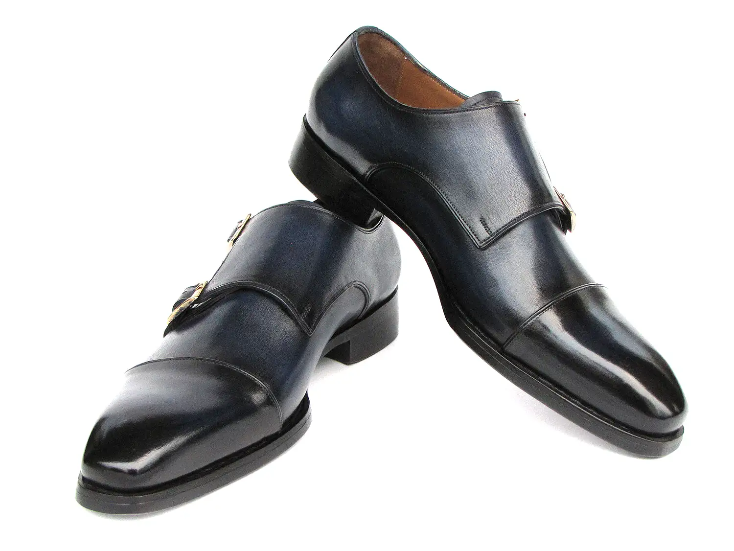 Paul Parkman Goodyear Welted Double Monkstrap Shoes Navy 9468-NVY