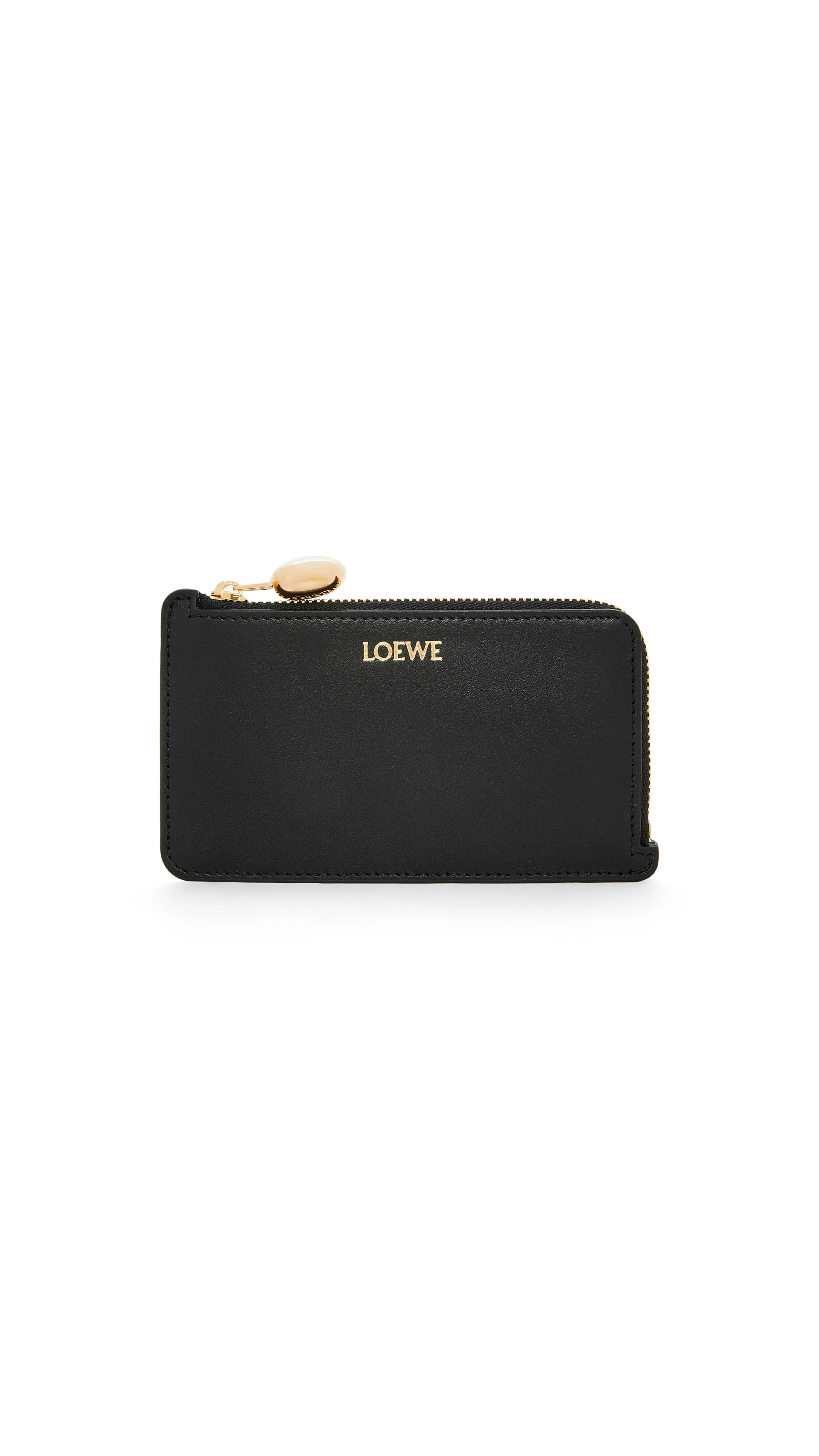 Pebble Coin Cardholder In Shiny Nappa Calfskin - Black