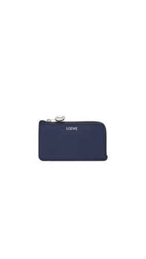 Pebble Coin Cardholder In Shiny Nappa Calfskin - Blue