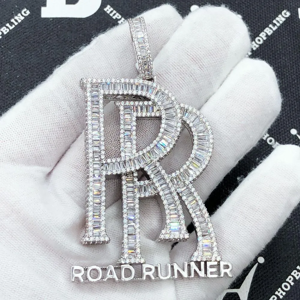 Road Runner Baguette CZ Hip Hop Bling Pendant