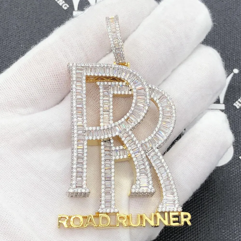 Road Runner Baguette CZ Hip Hop Bling Pendant