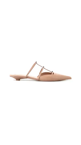 Rockstud Wispy Calfskin Mule 20MM - Rose Cannelle