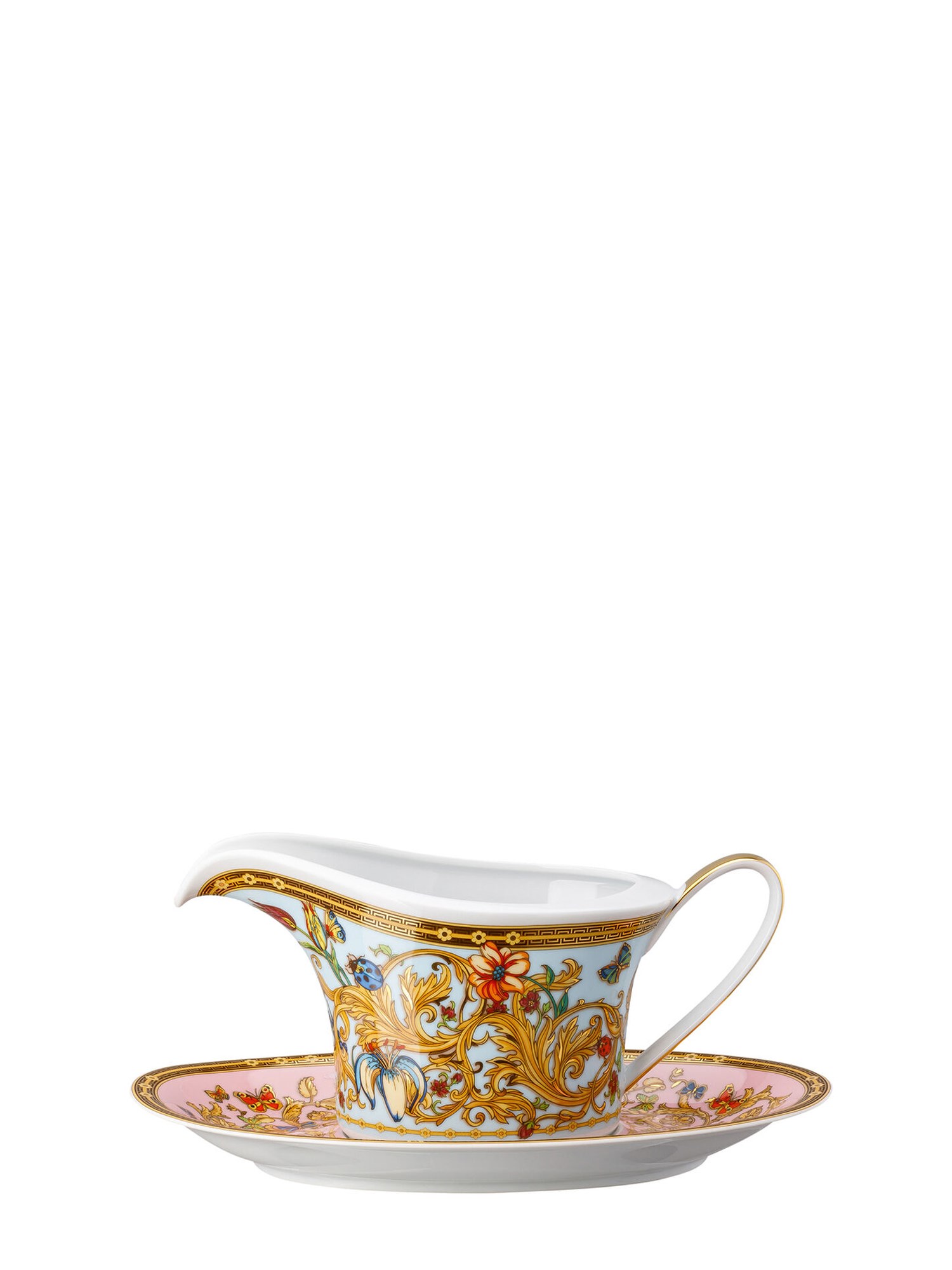 ROSENTHAL MEETS VERSACE    LE JARDIN DE VERSACE PORCELAIN TWO-PIECE GRAVY BOAT