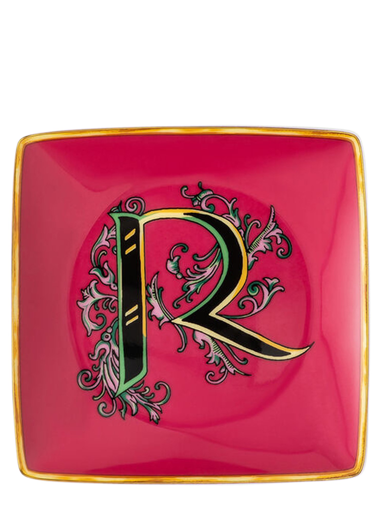 ROSENTHAL MEETS VERSACE    VIRTUS ALPHABET R FLAT SQUARE CUP 12 CM