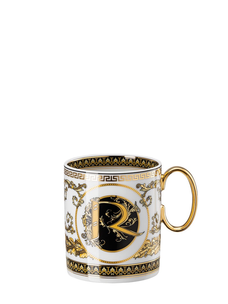 ROSENTHAL MEETS VERSACE    VIRTUS ALPHABET R PORCELAIN MUG