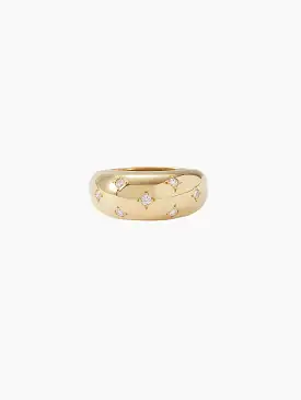 Scattered Star Set Diamonds Medium Aura Ring