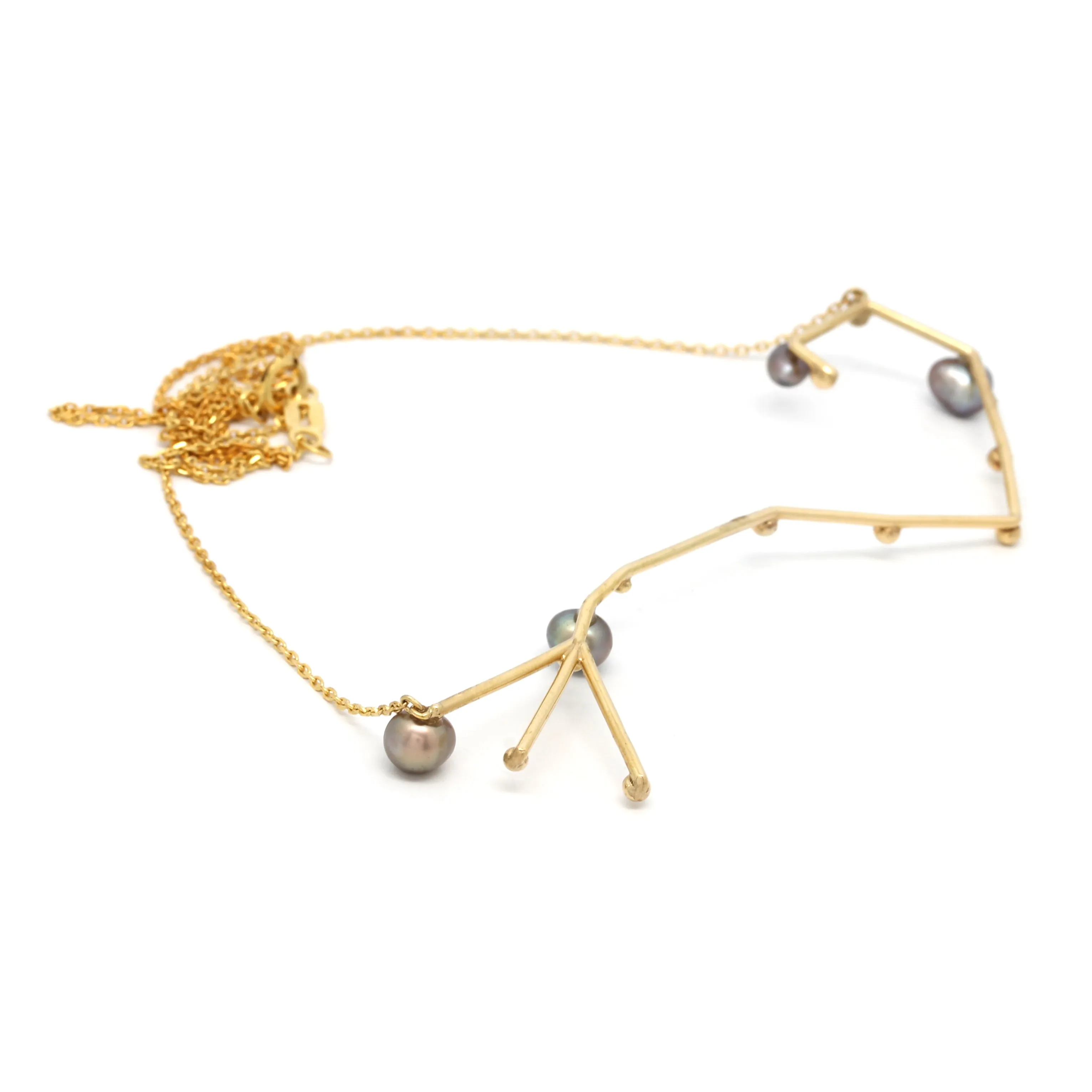 Scorpius (Oct 23th - Nov 21st) 14K Yellow Gold Pendant and Chain with Cortez Keshi Pearls