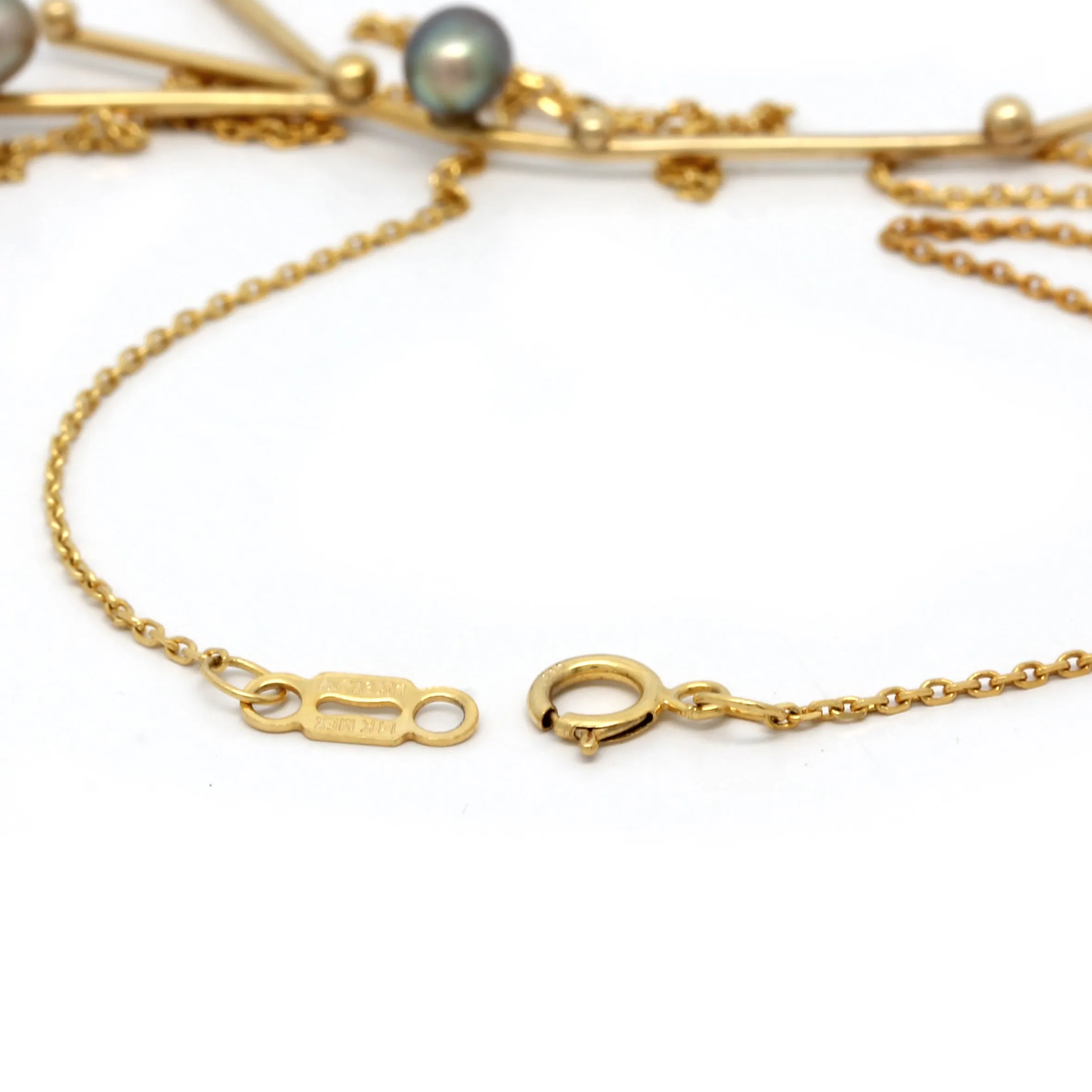 Scorpius (Oct 23th - Nov 21st) 14K Yellow Gold Pendant and Chain with Cortez Keshi Pearls