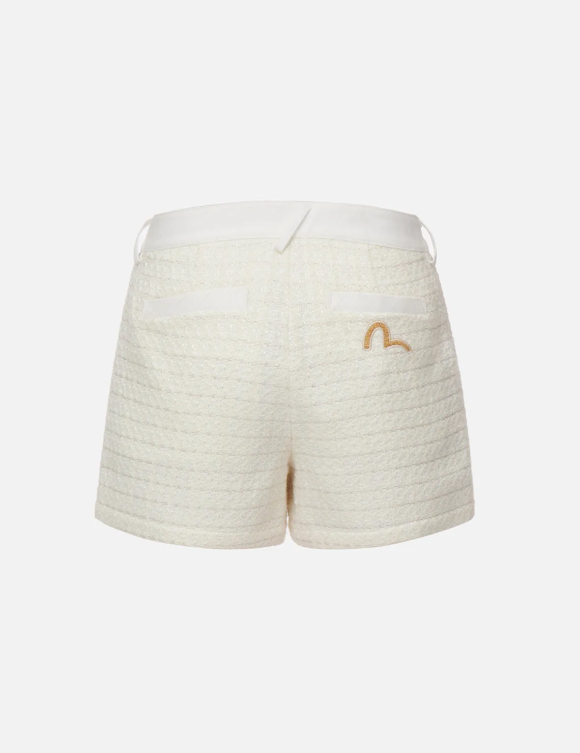 Seagull Embroidery Tweed Shorts