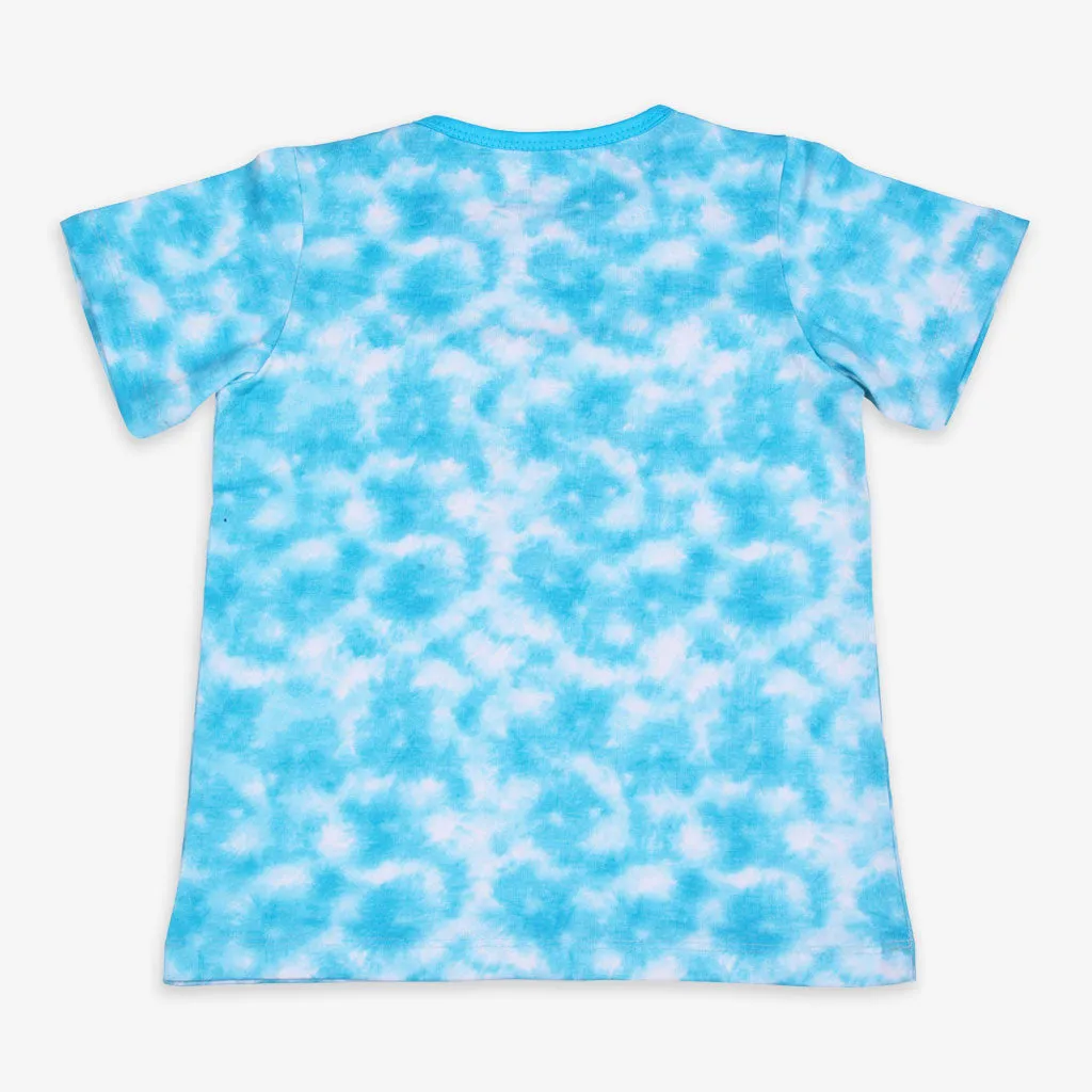 Short Sleeve Top & Shorts Set - Tie-Dye Blue - 1-2 years