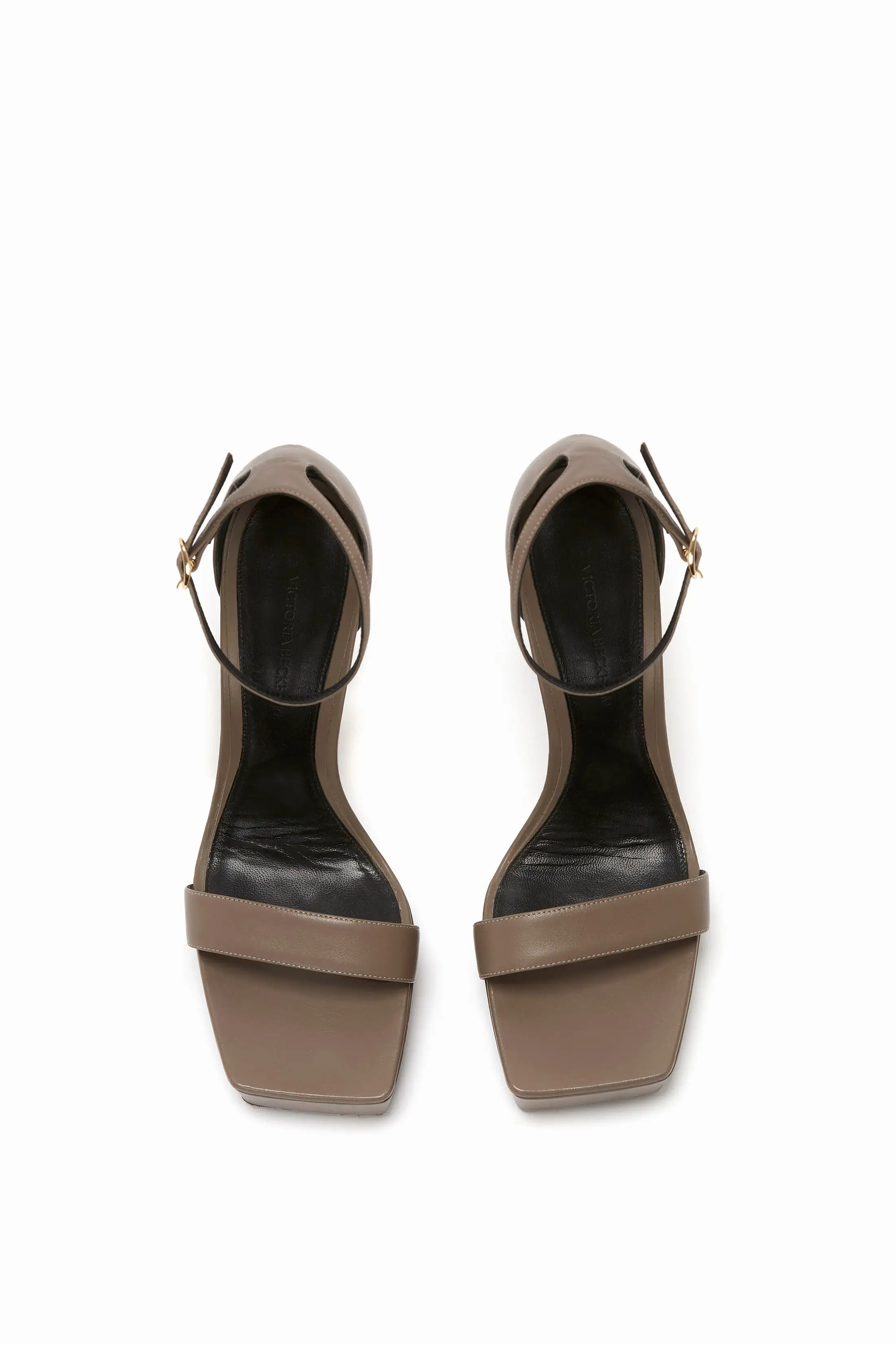 Squared Toe Platform Sandal in Beige