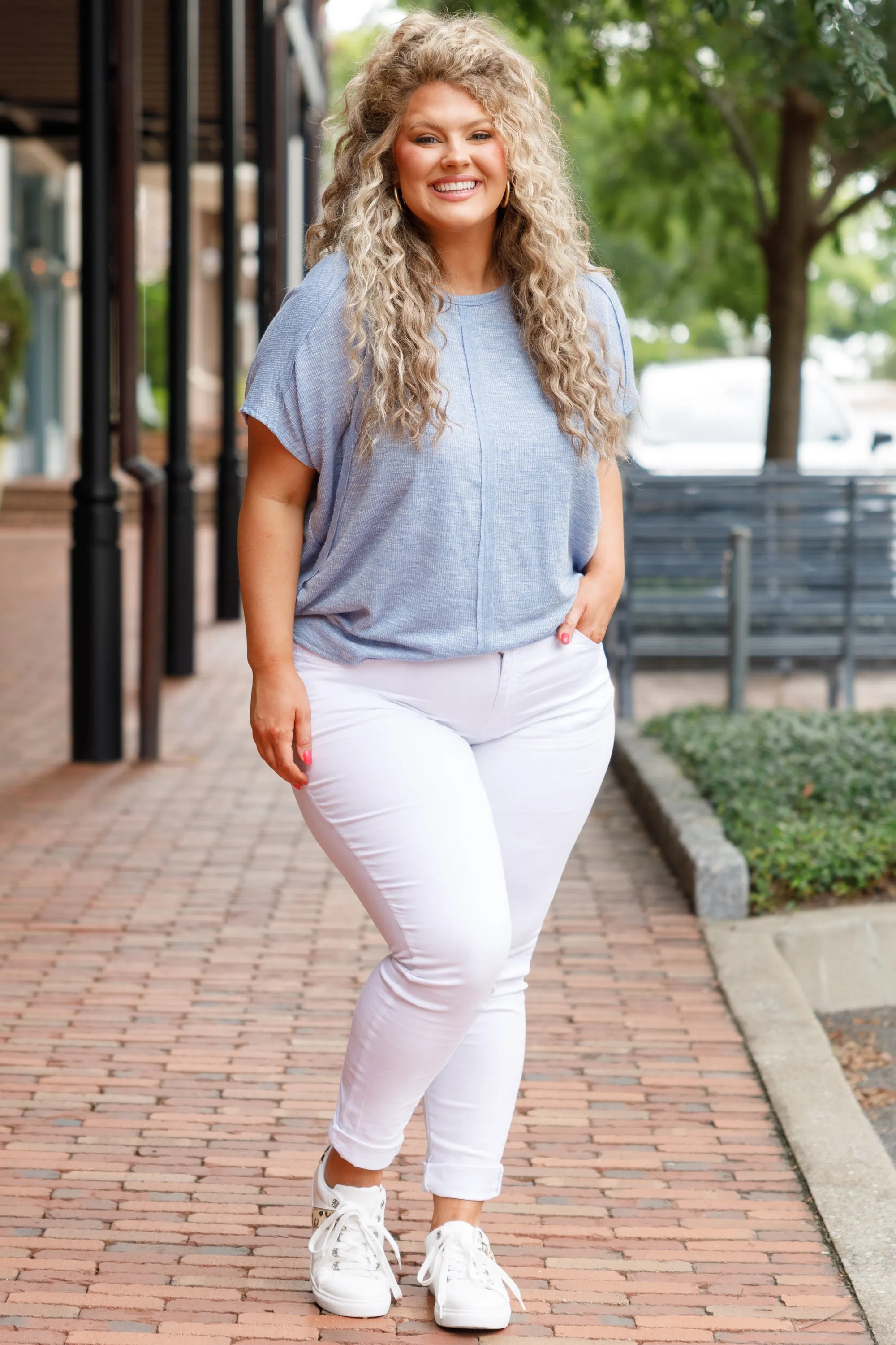 Starting My Day Top, Blue