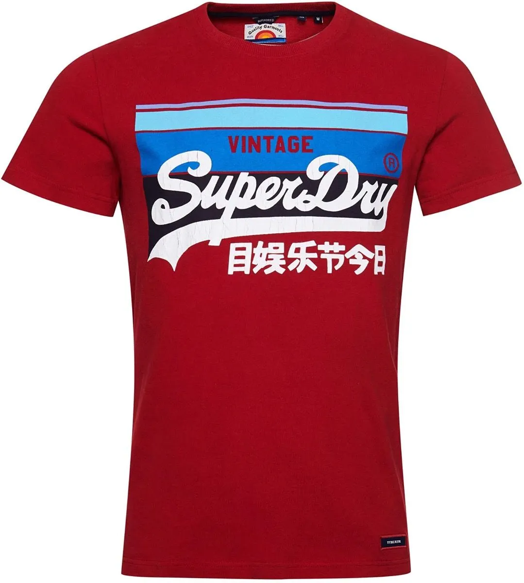 Superdry Vintage Logo Cali Stripe Crew Neck T-Shirt Chilli