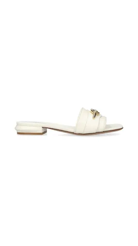 The Bold Vlogo Calfskin Slide - Ivory