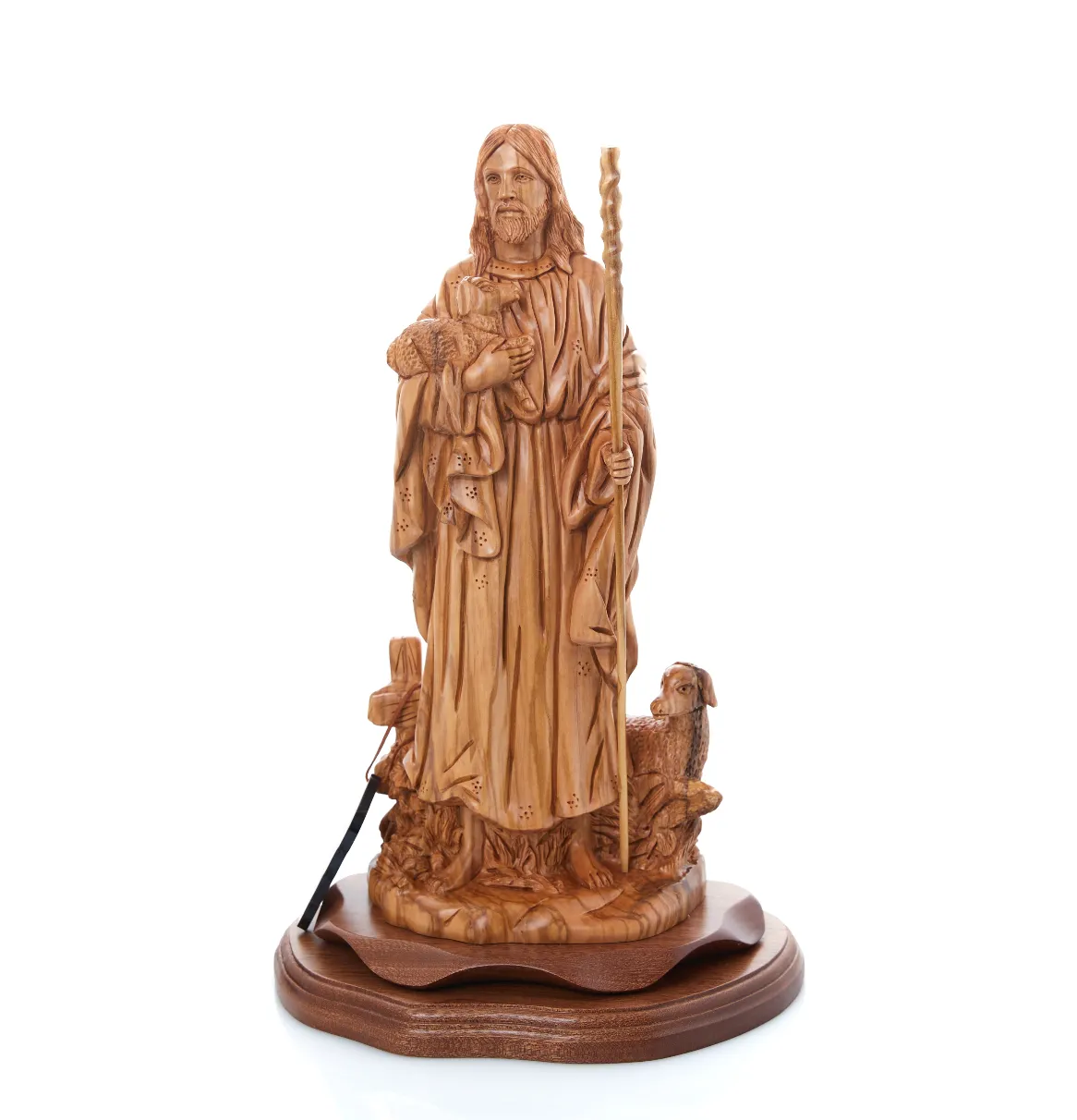 The Good Shepherd, Jesus Christ, 14.8 Statue Carved from the Holy Land