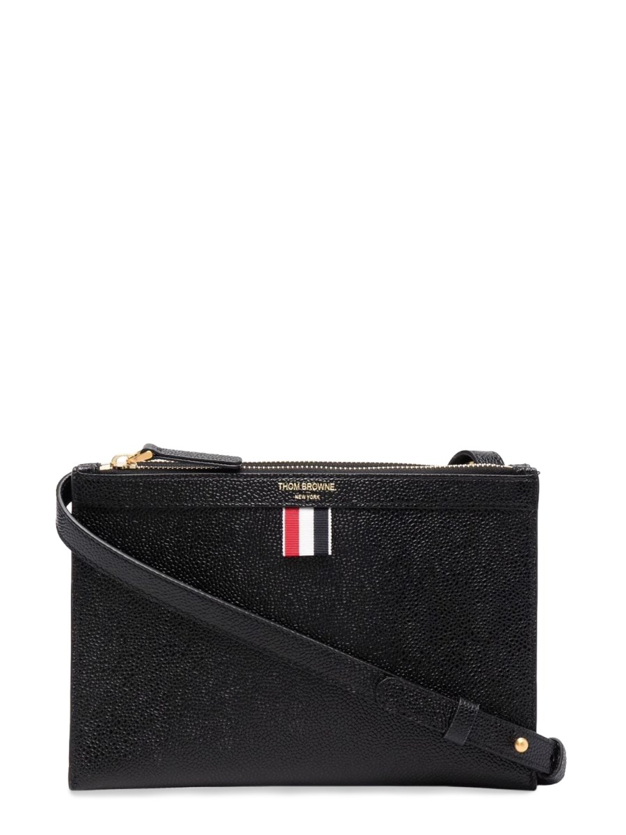 THOM BROWNE    SMALL DOCUMENT HOLDER WITH SHOULDER STRAP