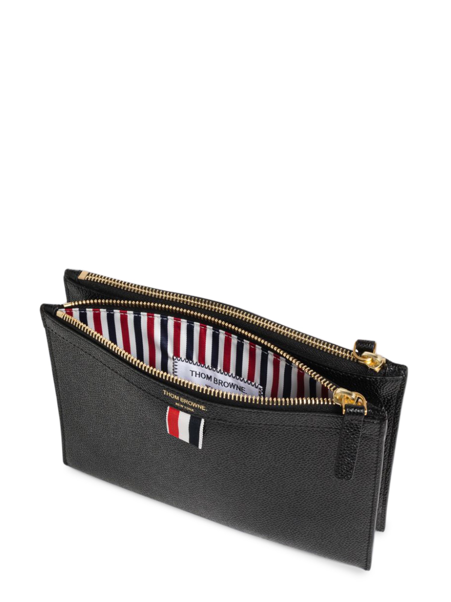 THOM BROWNE    SMALL DOCUMENT HOLDER WITH SHOULDER STRAP