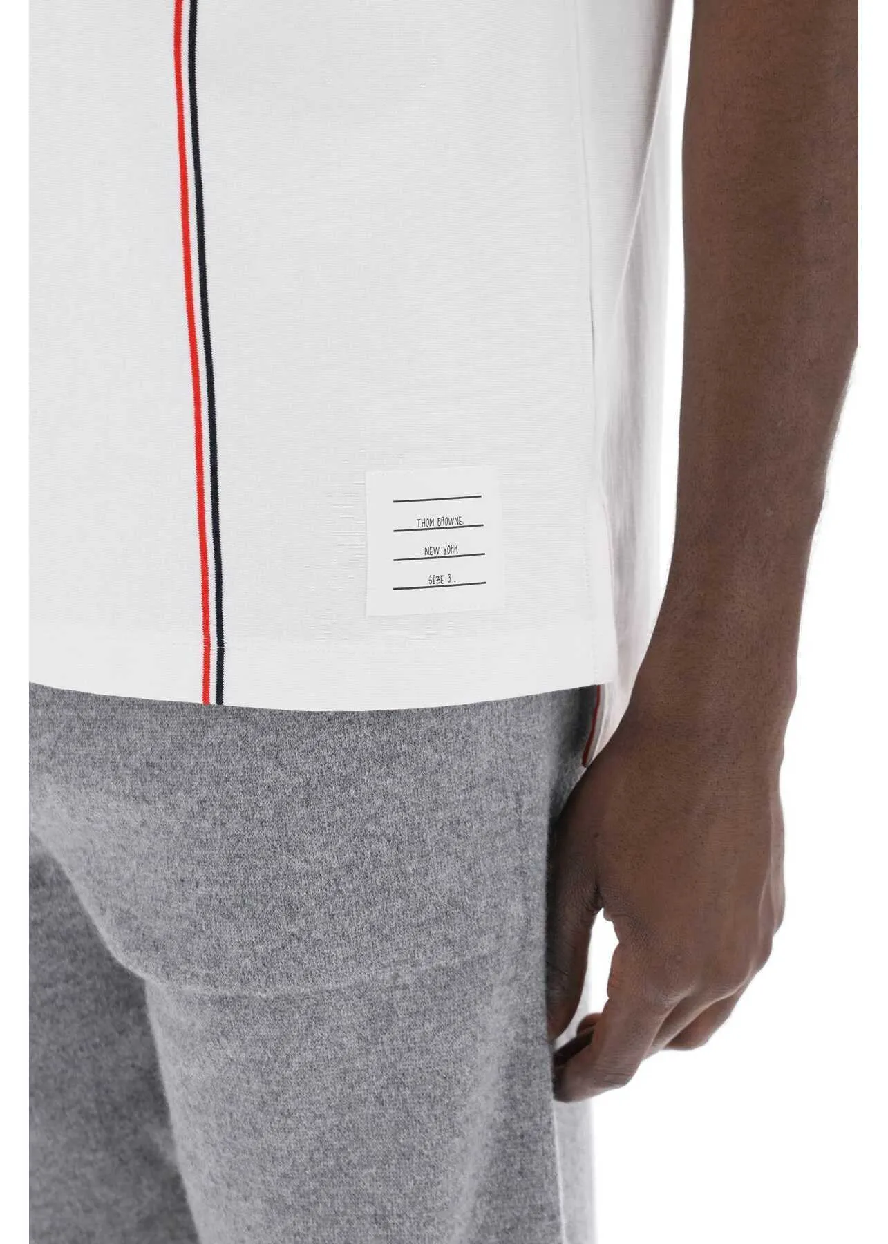 THOM BROWNE  |Thom Browne Polo Shirt With Tricolor Intarsia