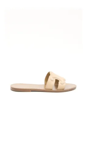 Triomphe Mule in Calfskin - Beige