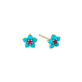 Turquoise and Tourmaline Aurora Studs