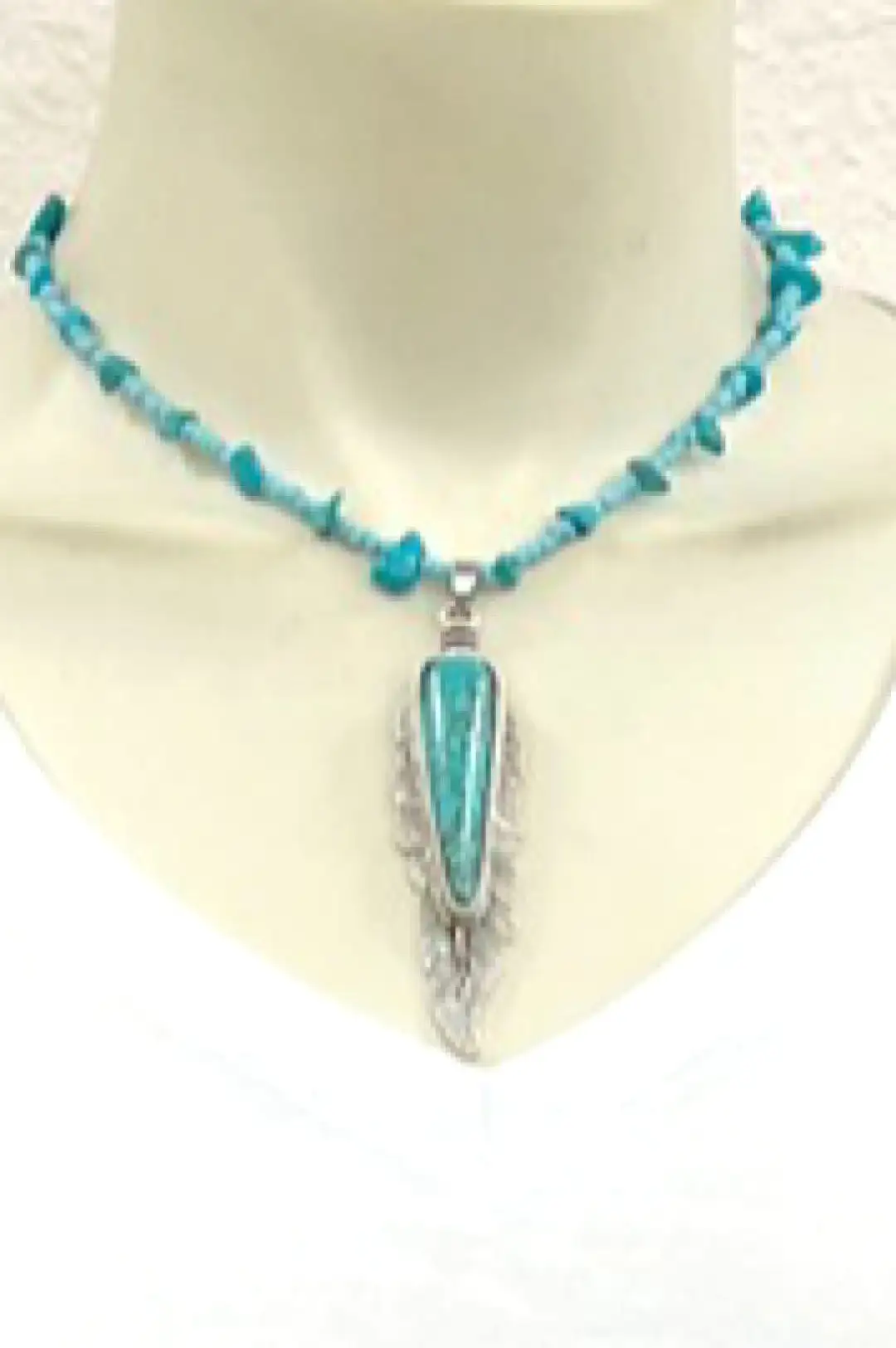 Turquoise Feather Necklace