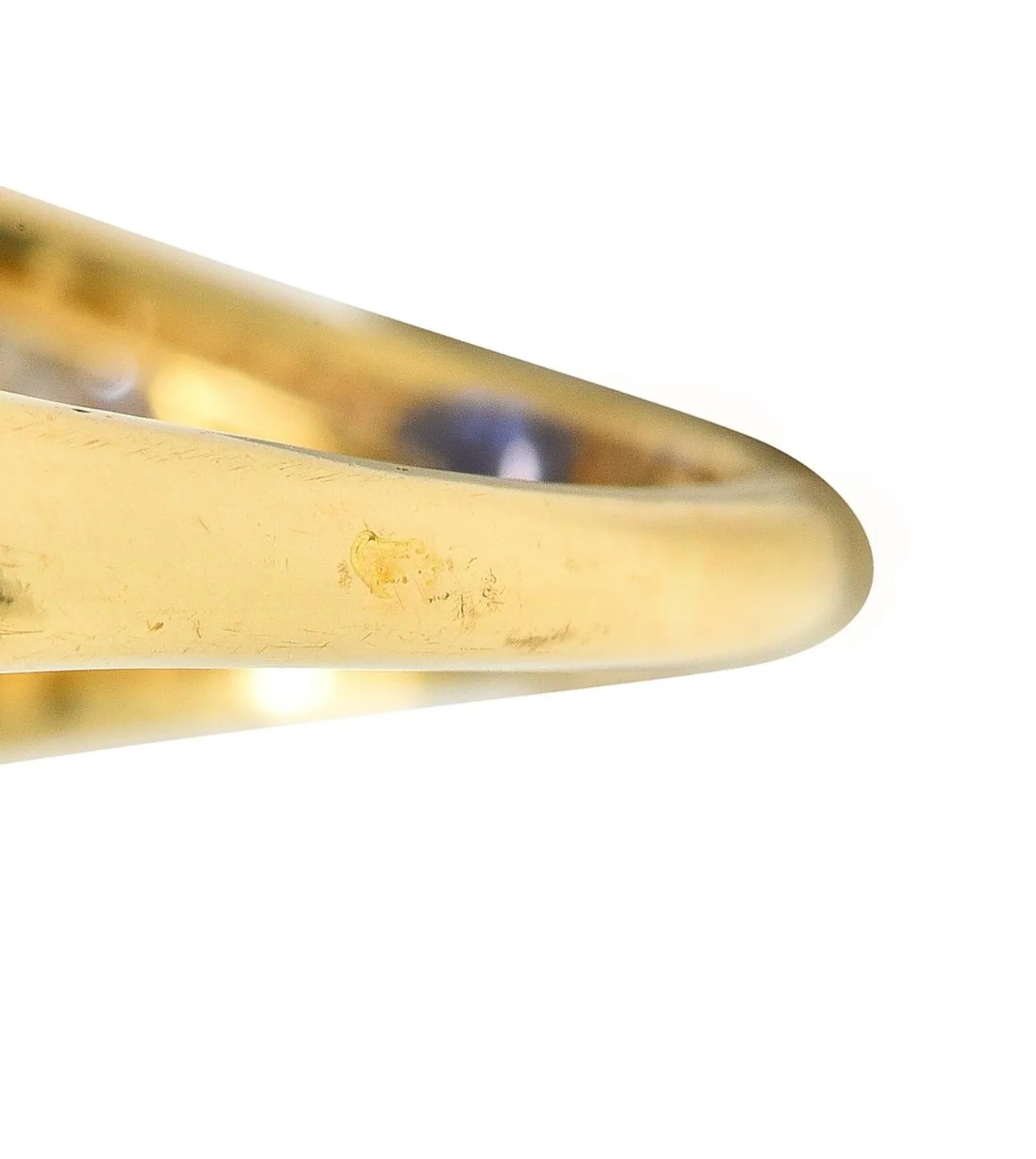 Van Cleef & Arpels French 1980s 12.05 CTW No Heat Ceylon Sapphire Diamond 18 Karat Yellow Gold Ring AGL