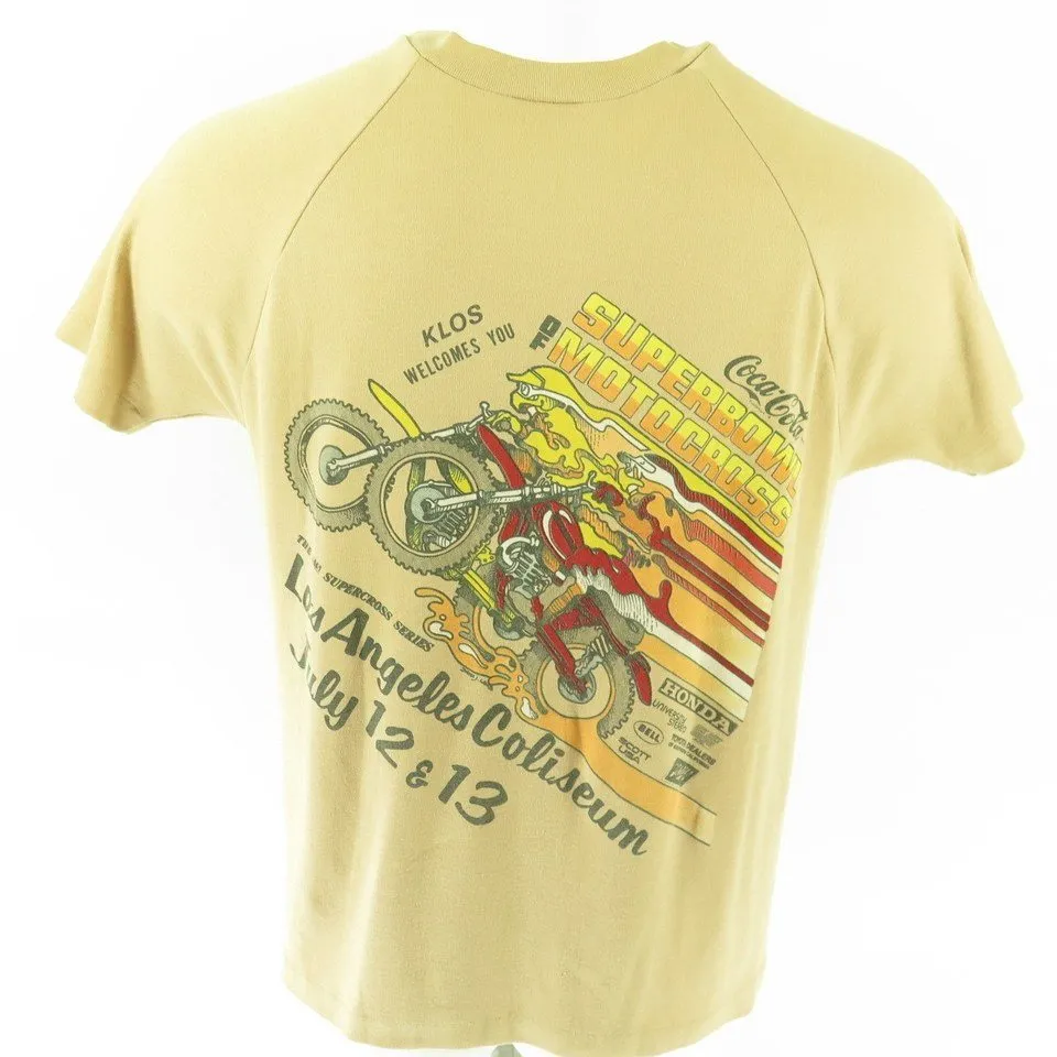 Vintage 80s Motocross Motorcycle Racing T-shirt Large Racing Motorbike  LA Cali