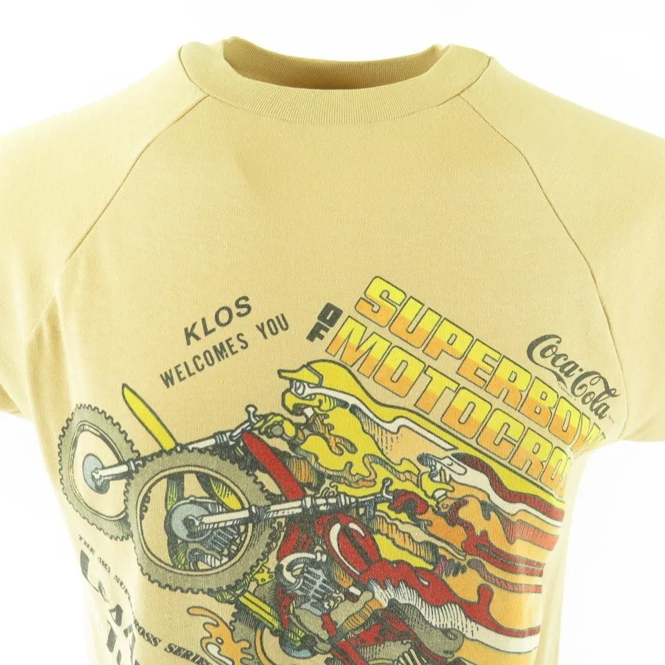 Vintage 80s Motocross Motorcycle Racing T-shirt Large Racing Motorbike  LA Cali