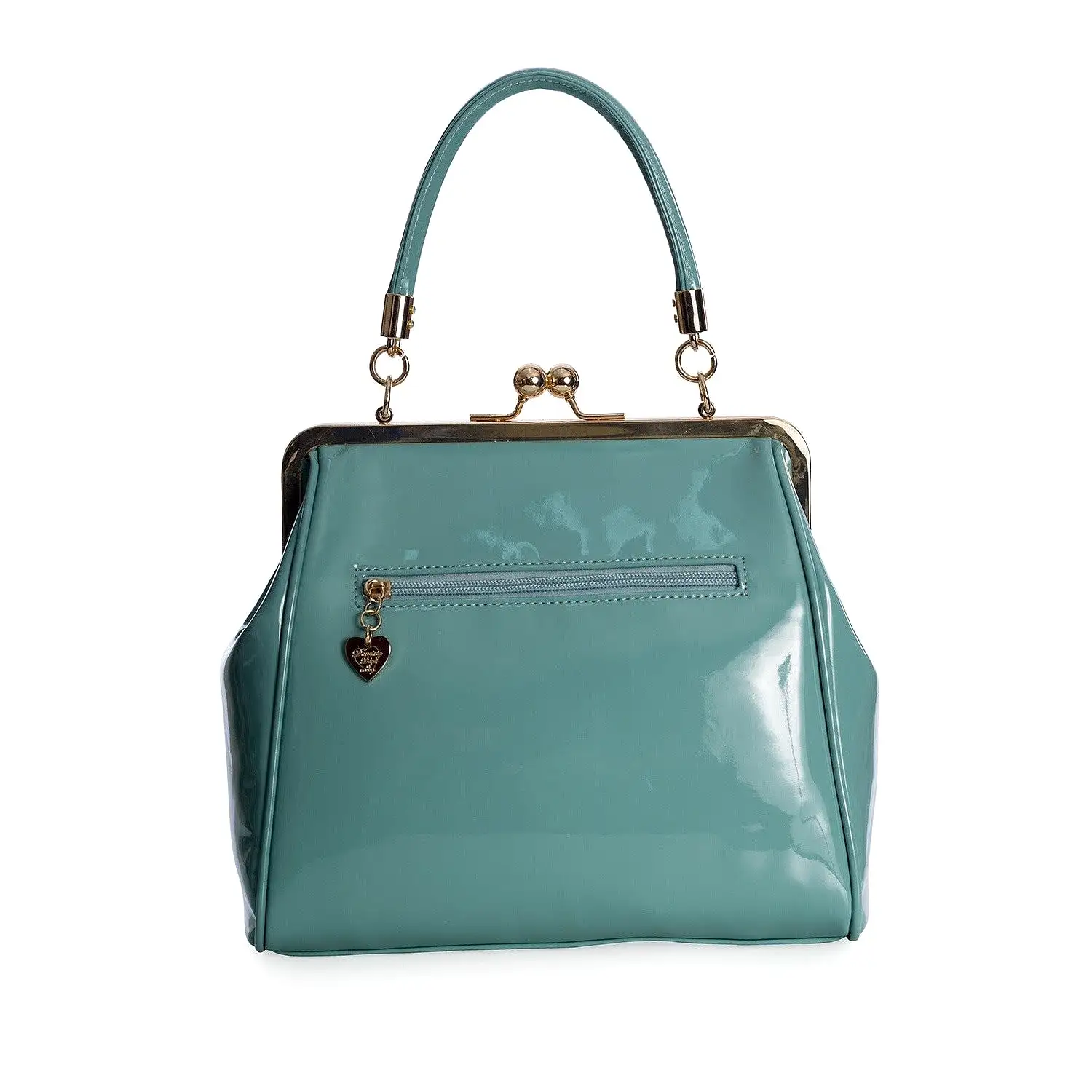 Vintage Turquoise Retro Patent Handbag